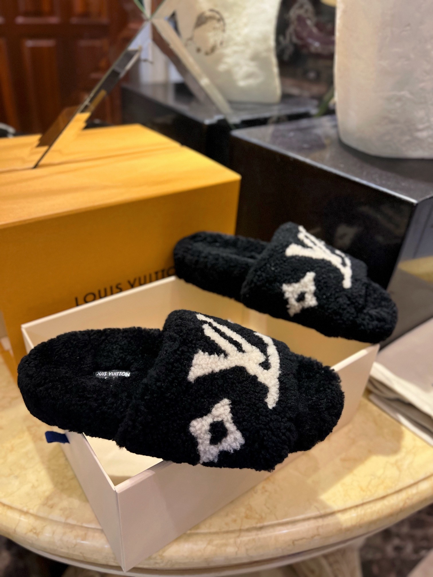 LV Sheepskin Slippers