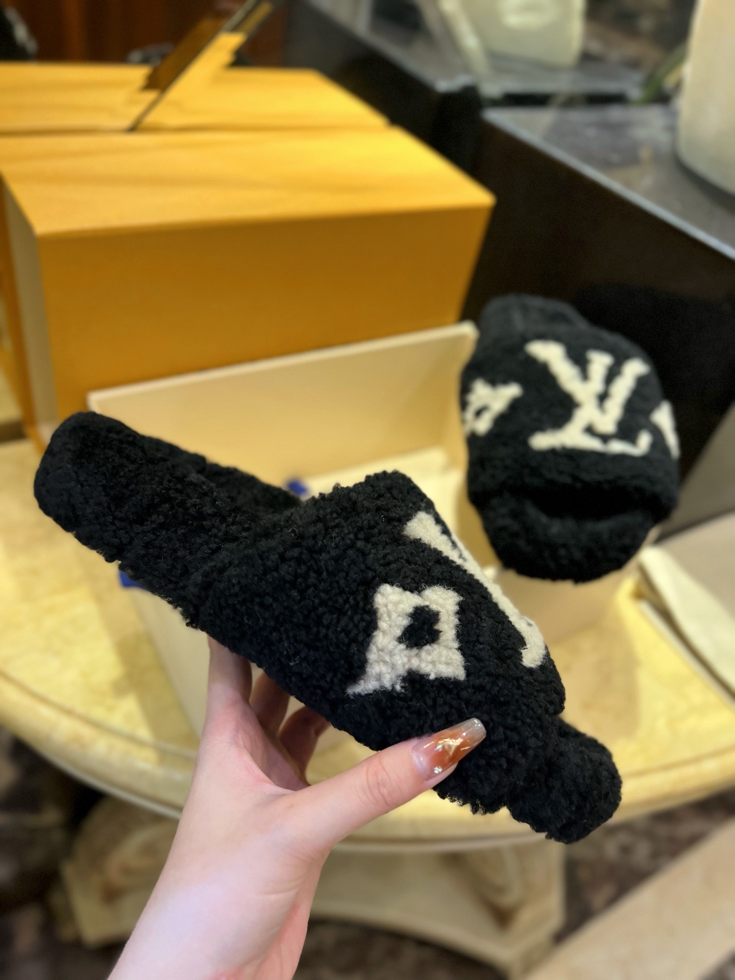 LV Sheepskin Slippers