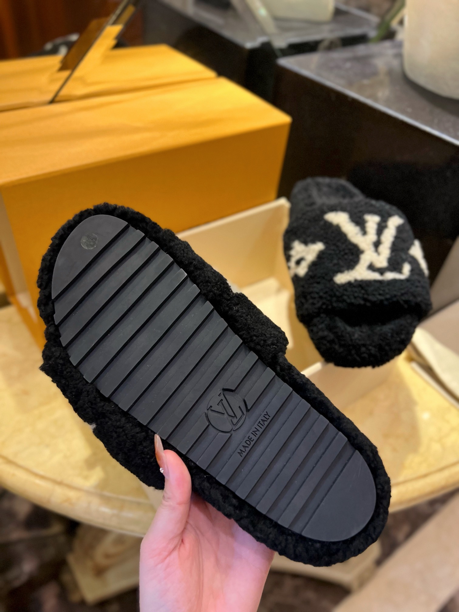 LV Sheepskin Slippers