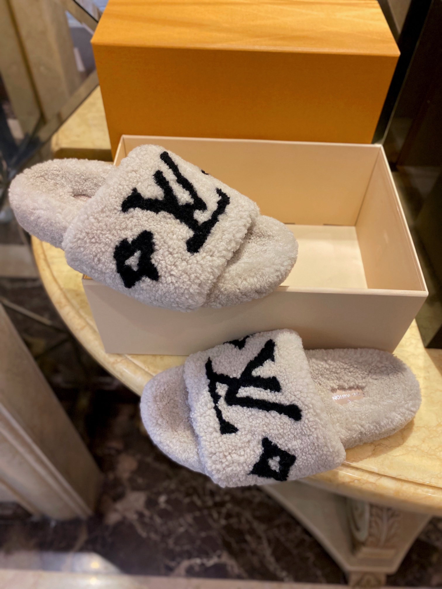 LV Sheepskin Slippers