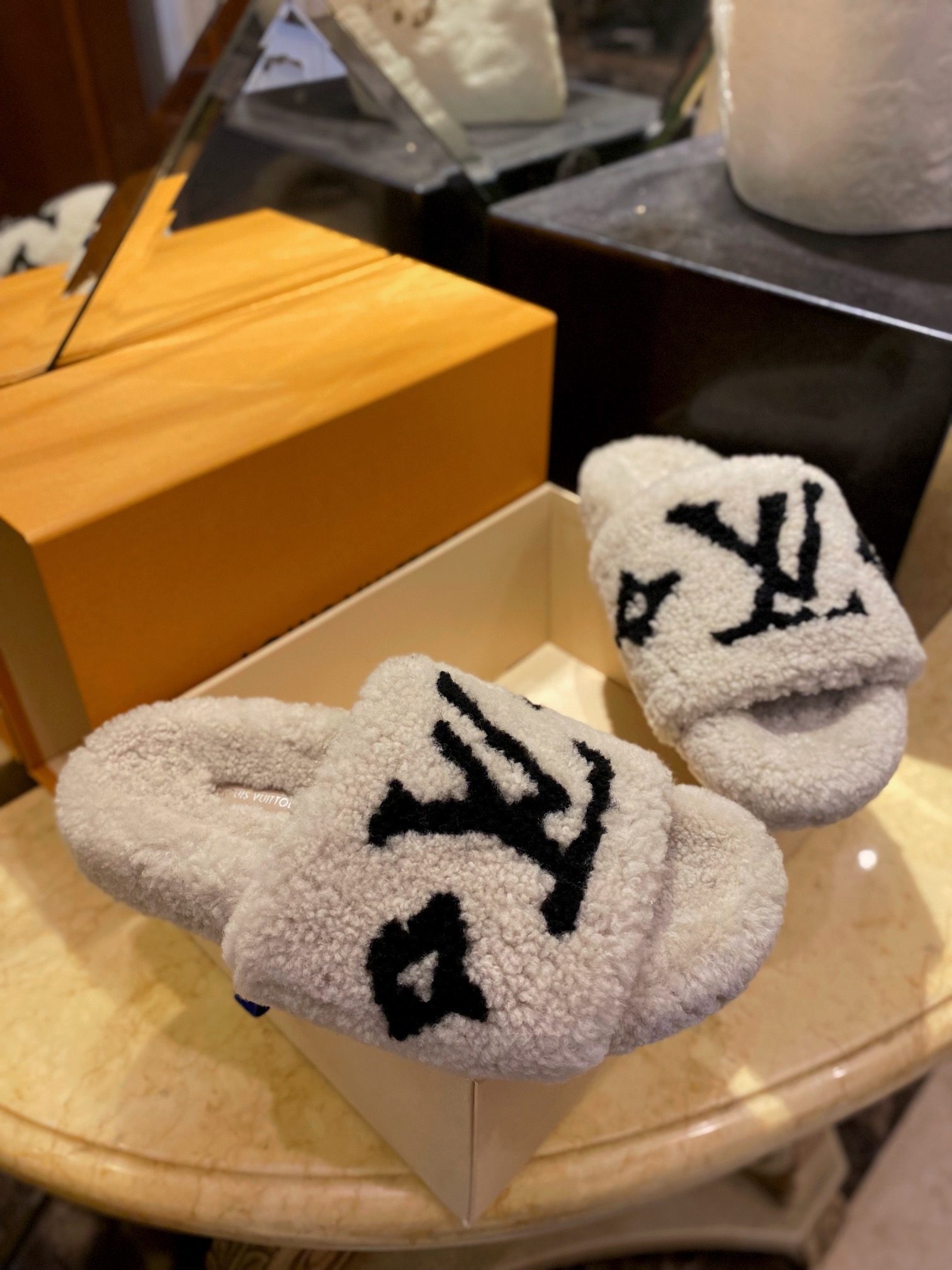 LV Sheepskin Slippers