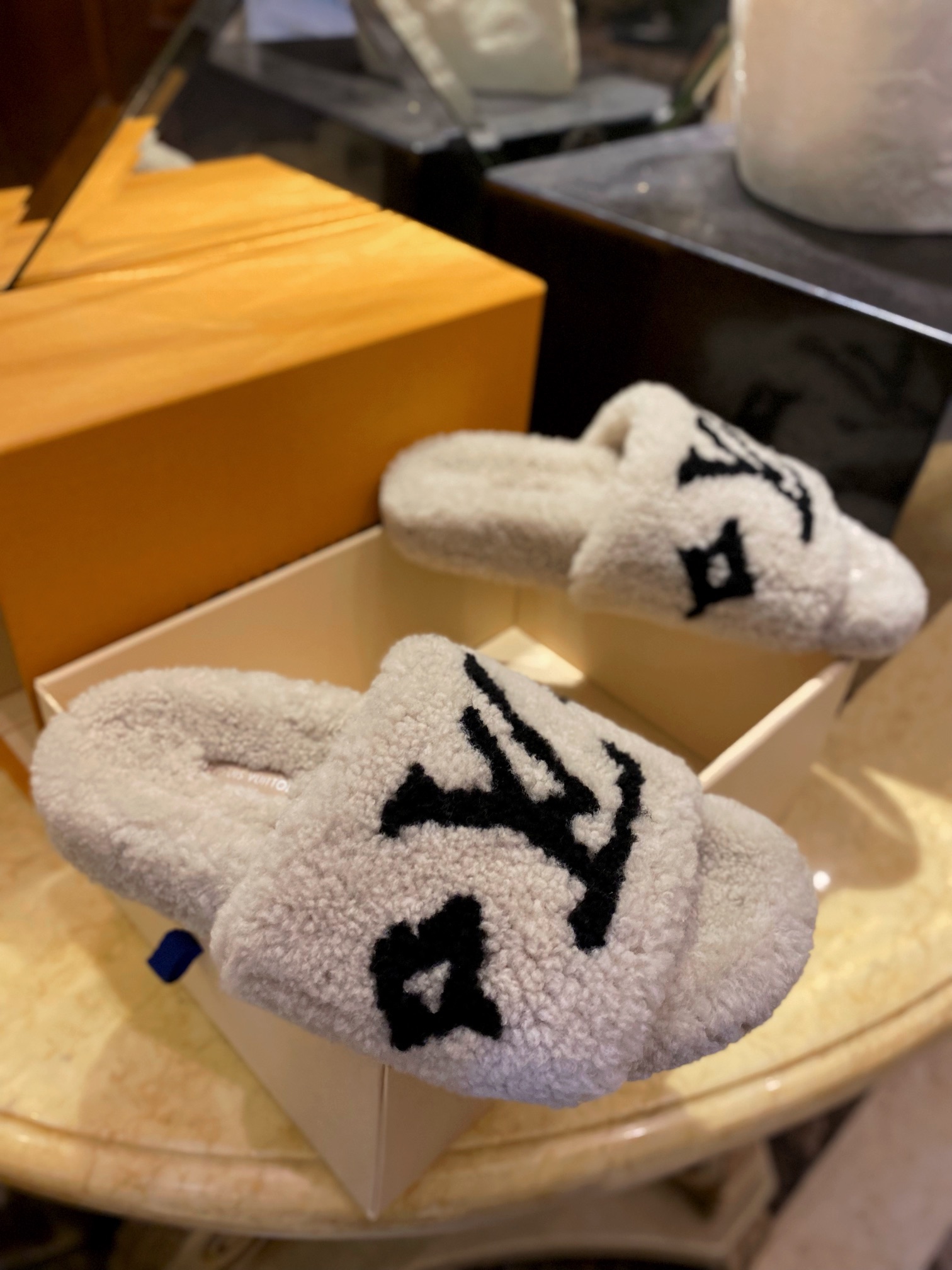 LV Sheepskin Slippers