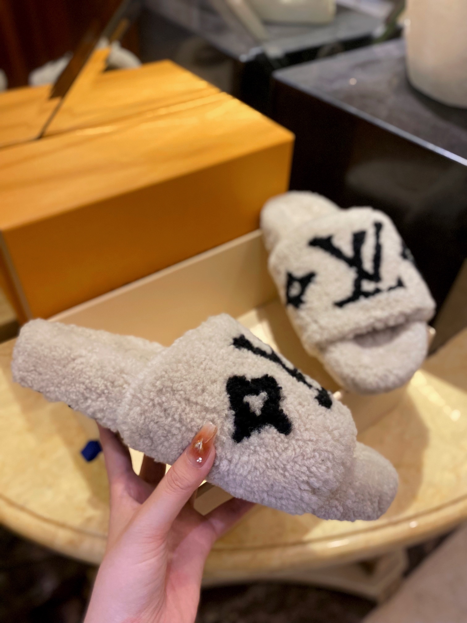 LV Sheepskin Slippers