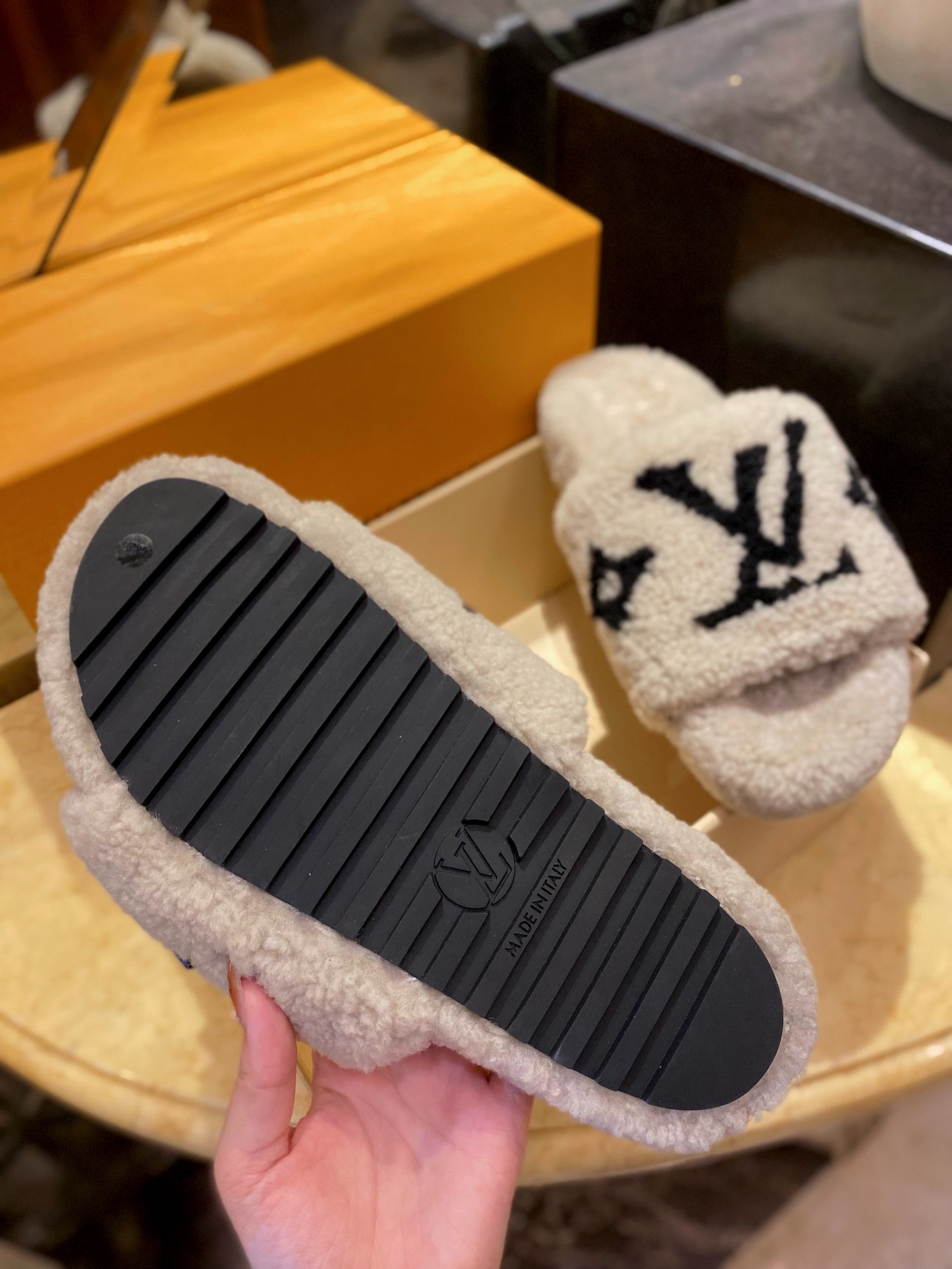 LV Sheepskin Slippers