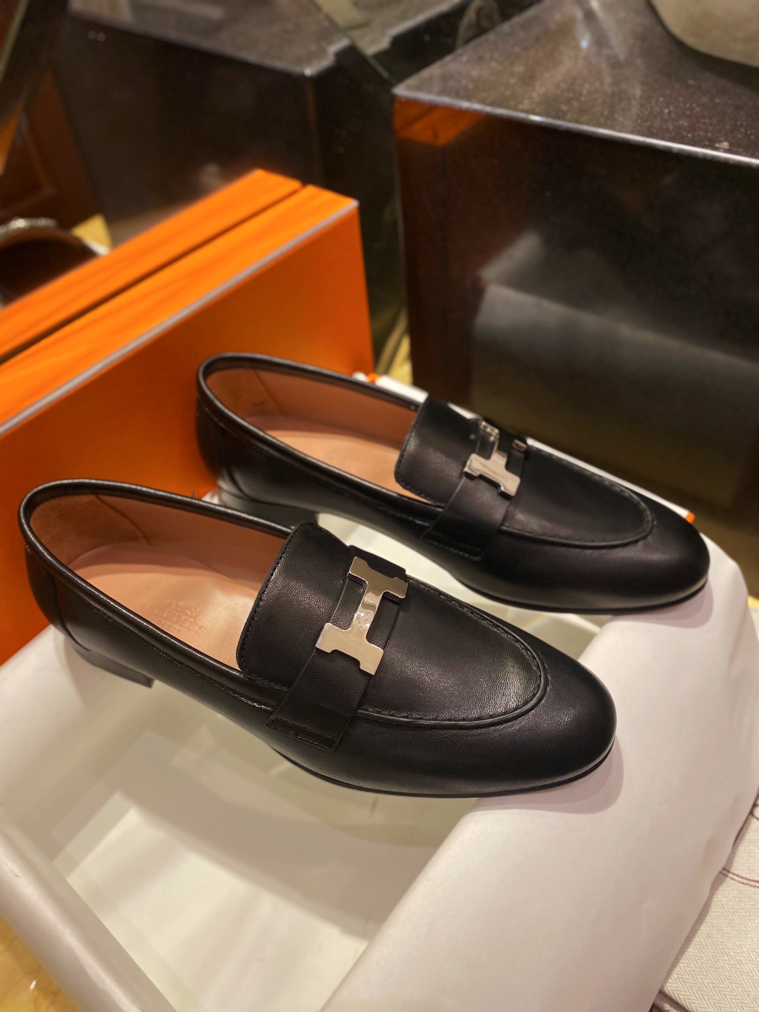 Hermes Classic H-Buckle Loafers