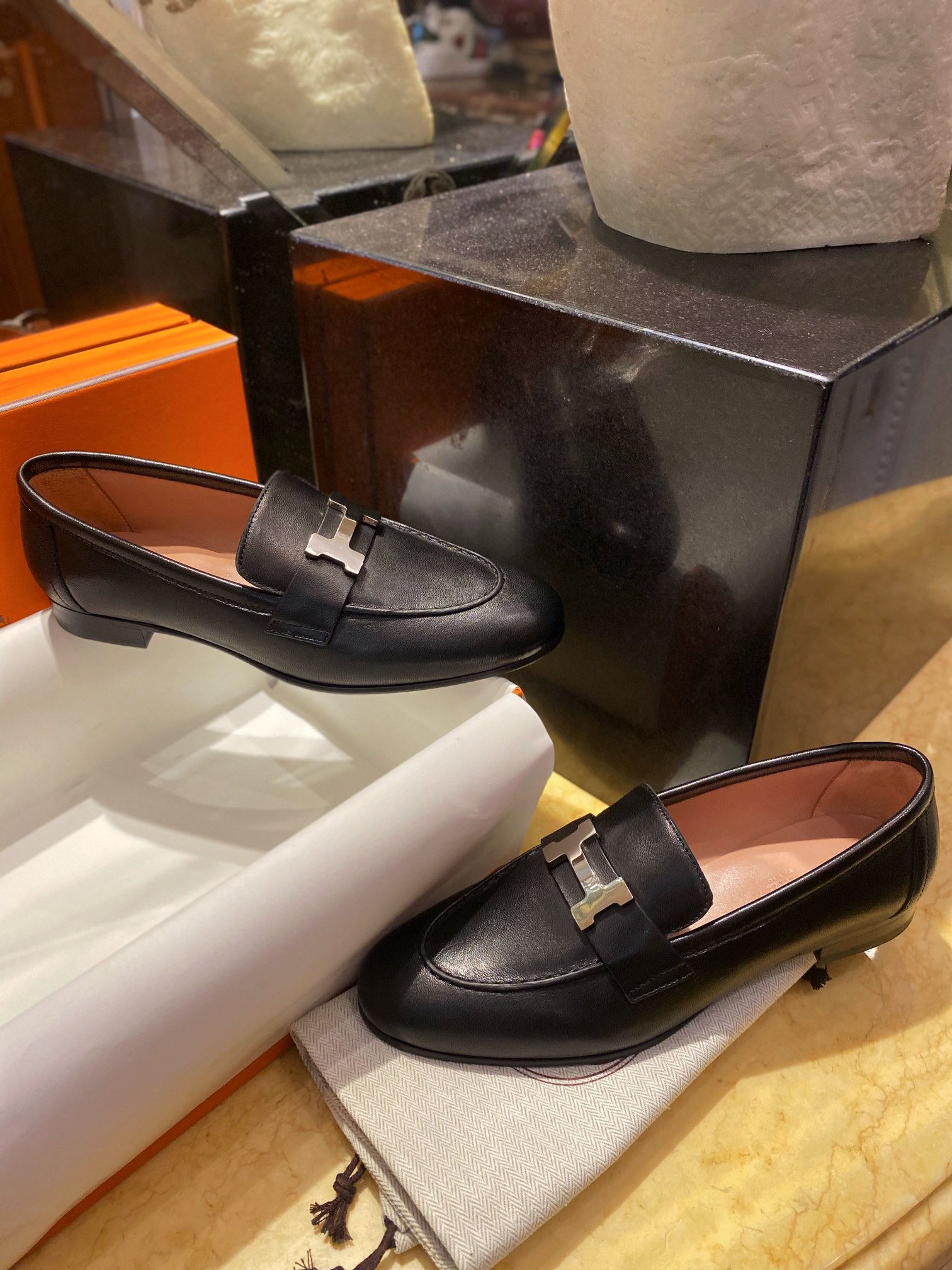 Hermes Classic H-Buckle Loafers