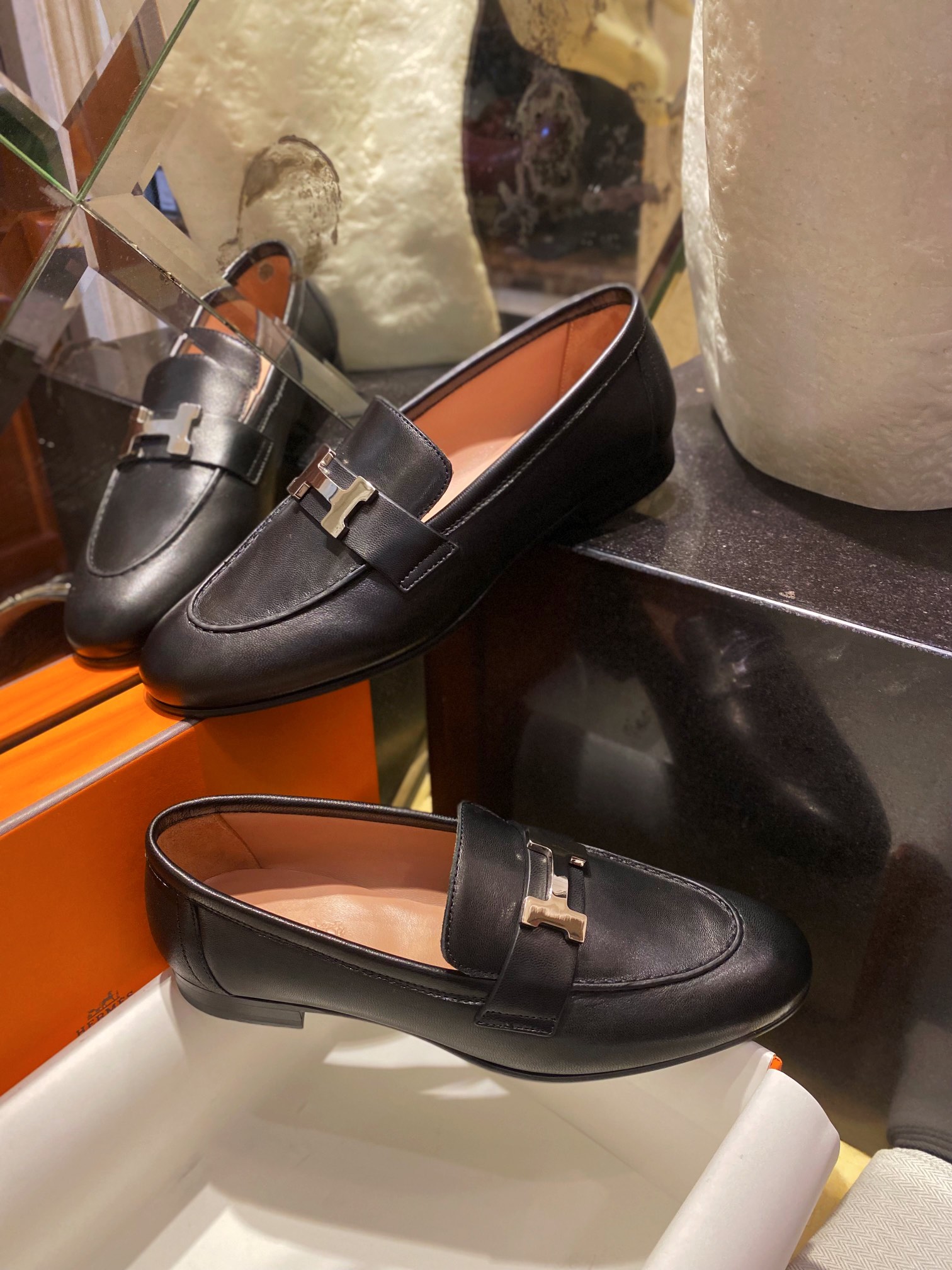 Hermes Classic H-Buckle Loafers