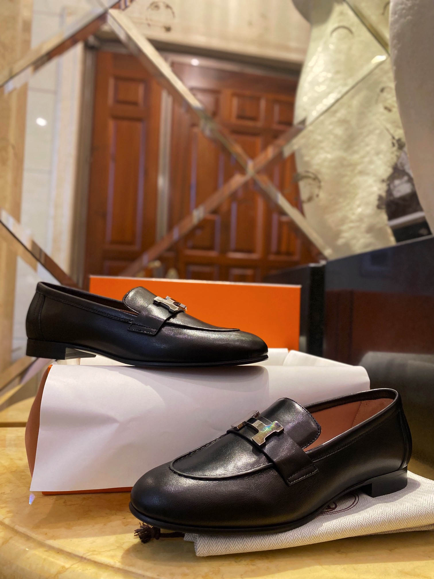 Hermes Classic H-Buckle Loafers