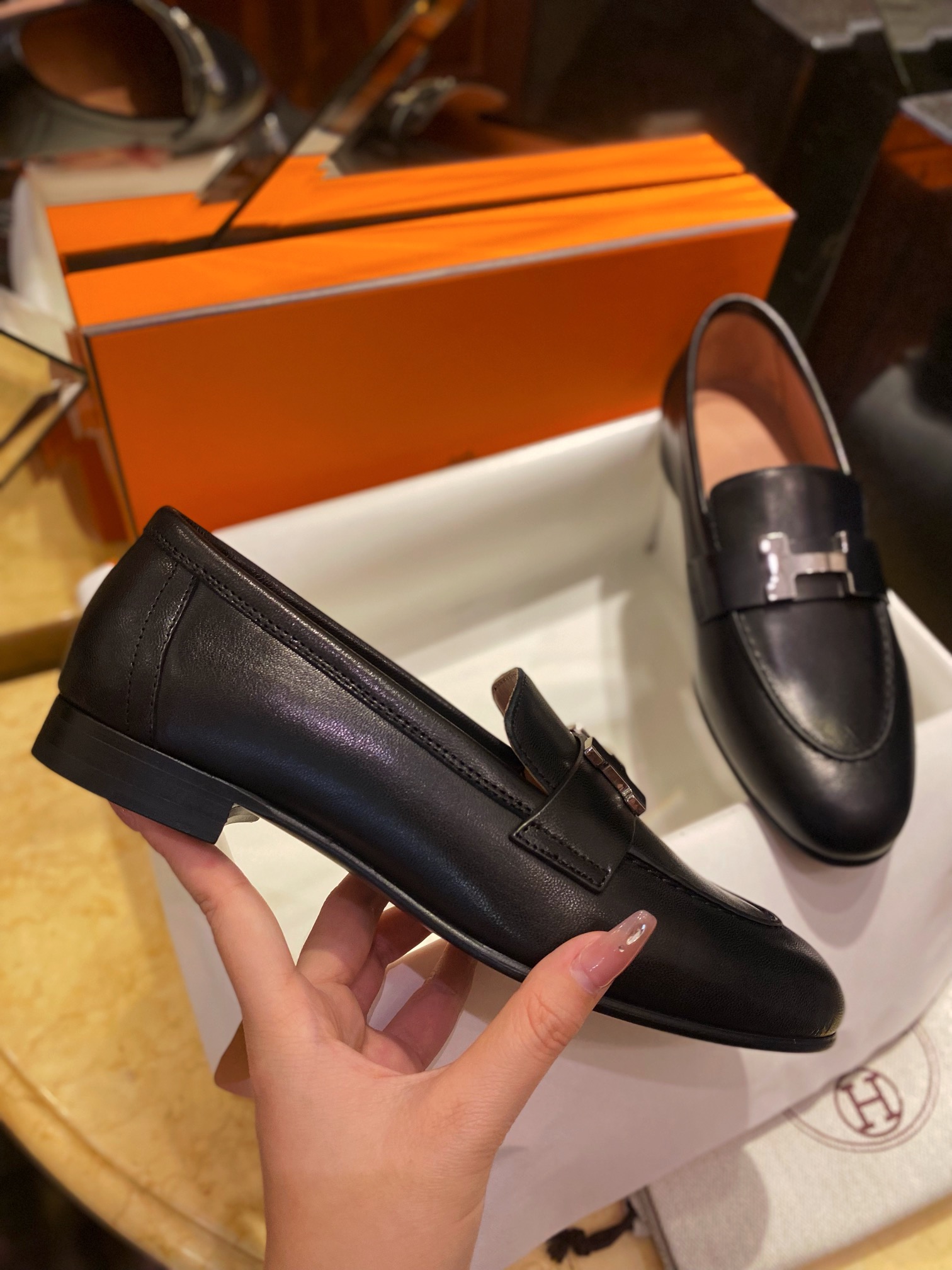 Hermes Classic H-Buckle Loafers