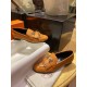 Hermes Gilded Beige Fringed Loafers