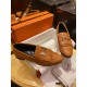 Hermes Gilded Beige Fringed Loafers