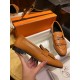 Hermes Gilded Beige Fringed Loafers