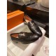 Hermes Black Fringed Loafers