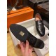 Hermes Black Fringed Loafers