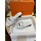 Hermes Kelly White High Heel Slides