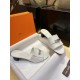 Hermes Kelly White High Heel Slides