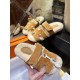 Hermes chypre Wool Slides with Lamb Wool Lining