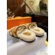 Hermes chypre Wool Slides with Lamb Wool Lining