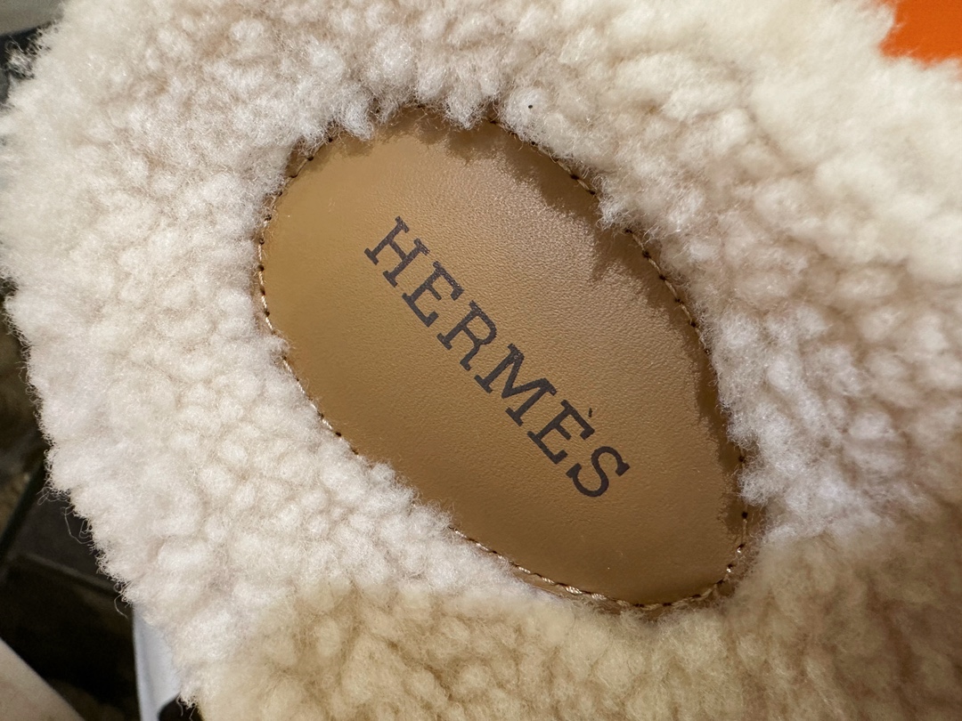 Hermes chypre Wool Slides with Lamb Wool Lining