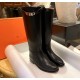 Hermes Classic Black Silver Kelly Knee-High Boots