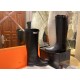 Hermes Classic Black Silver Kelly Knee-High Boots