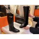 Hermes Classic Black Silver Kelly Knee-High Boots