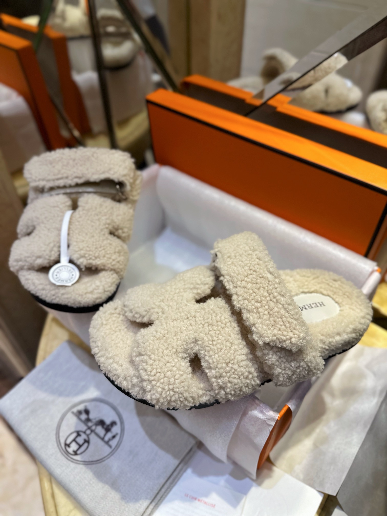 Hermes chypre Wool Slides