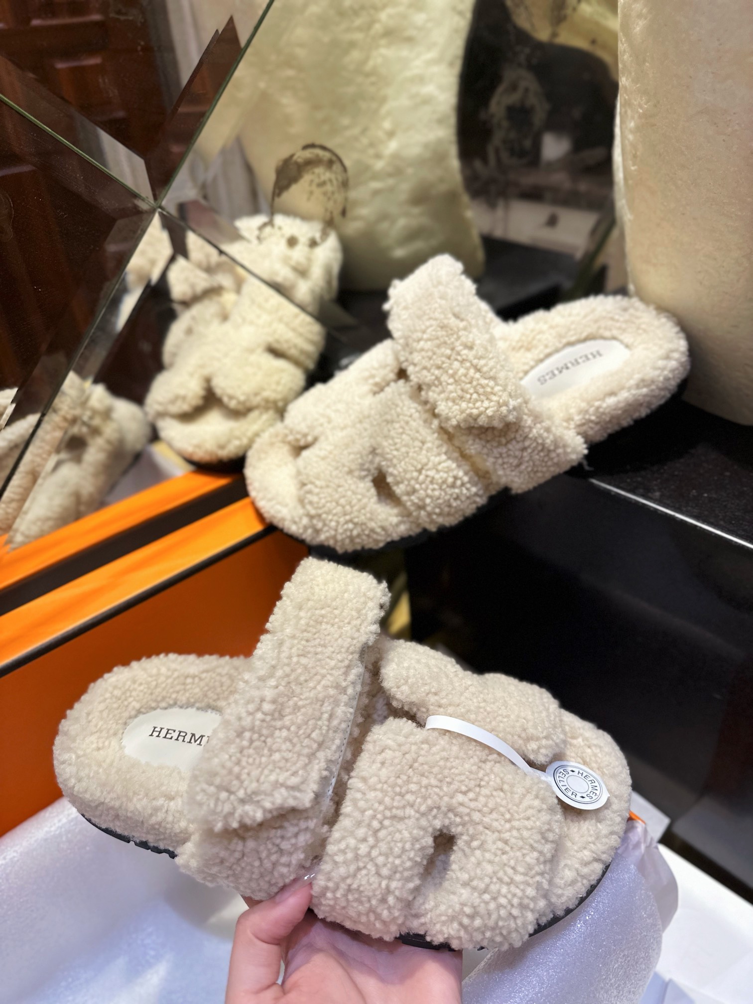 Hermes chypre Wool Slides