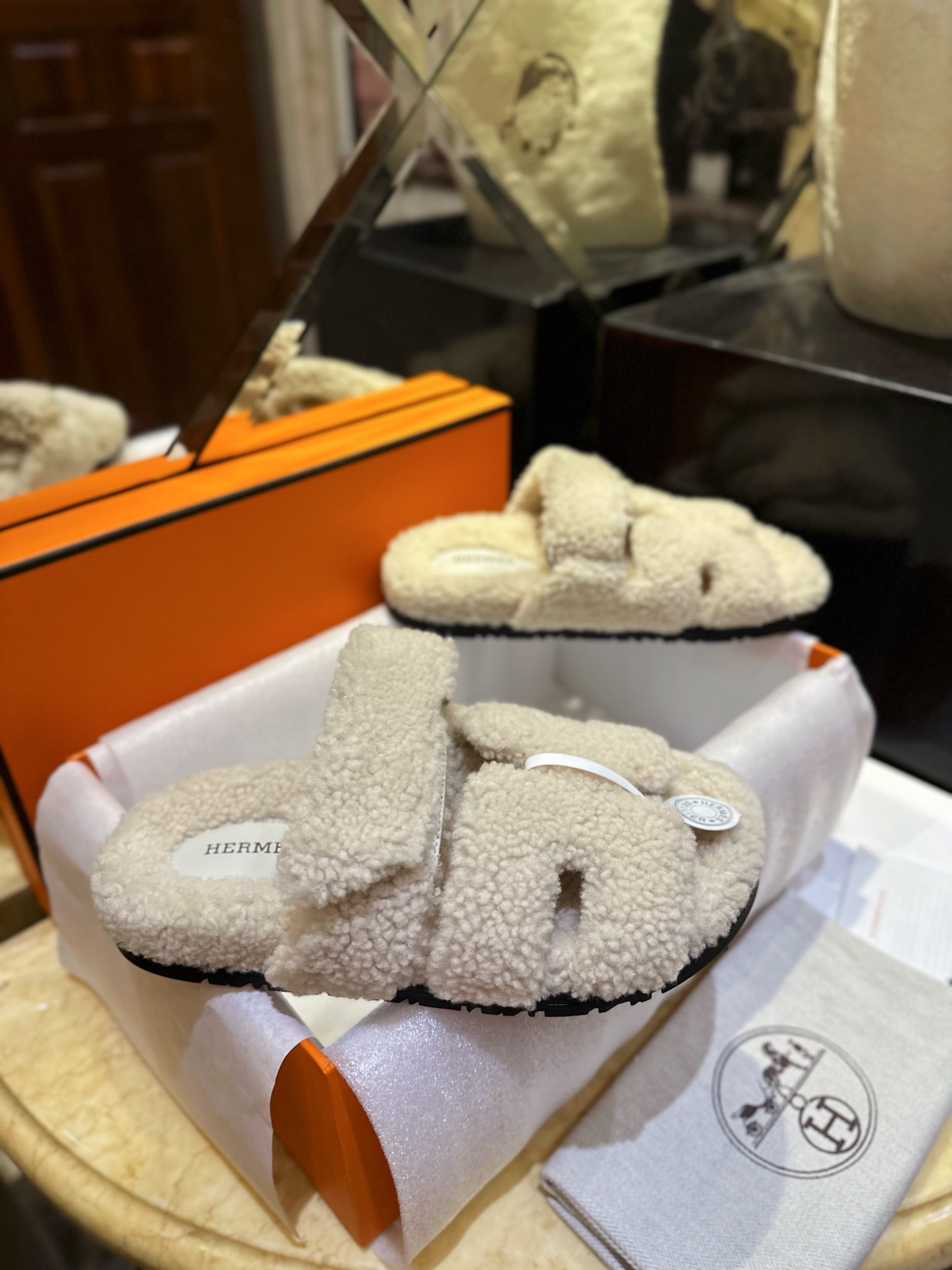 Hermes chypre Wool Slides