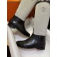 Hermes Kelly Button Canvas Patchwork Knee-High Boots