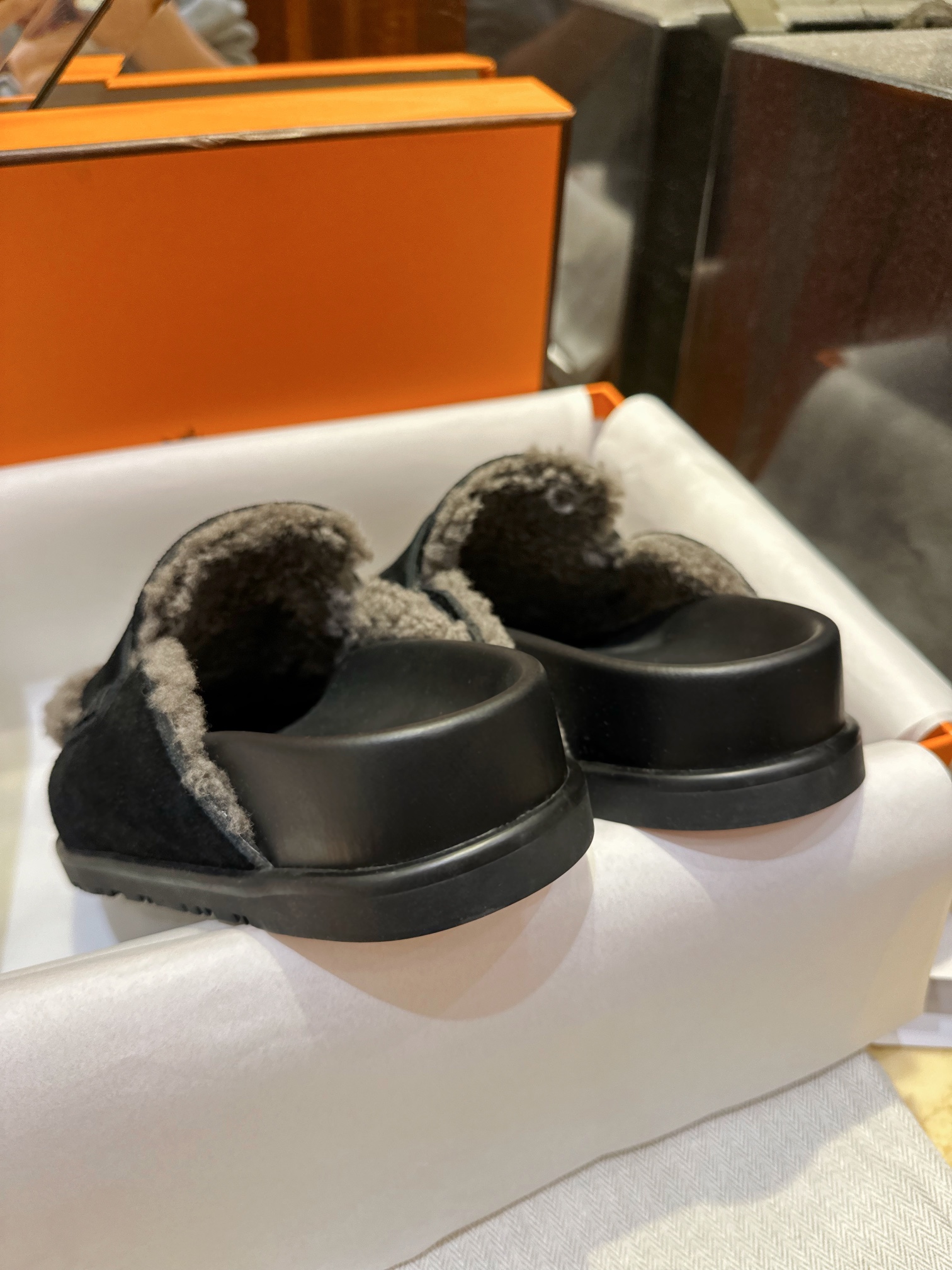 Hermes Boken Wool Slides