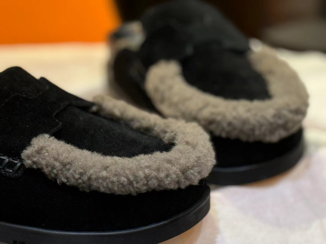 Hermes Boken Wool Slides