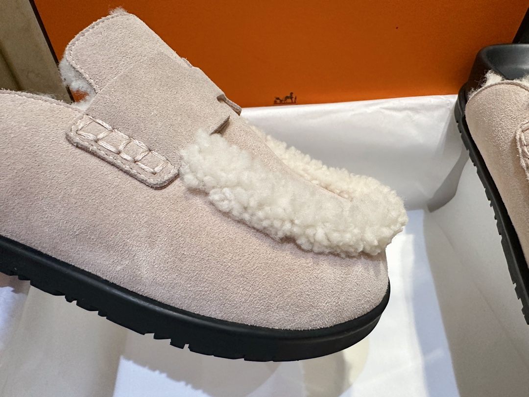 Hermes Boken Wool Slides