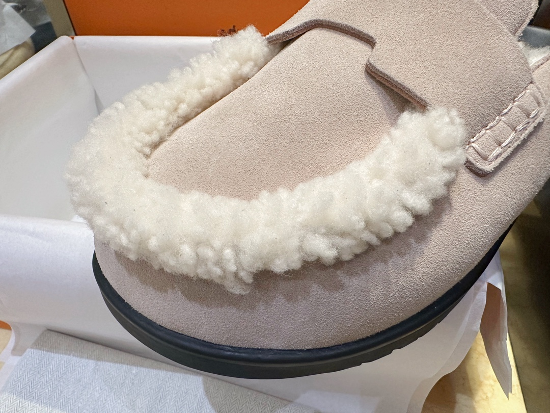 Hermes Boken Wool Slides