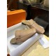 Hermes Groupie Goat Leather Mule Slides