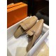 Hermes Groupie Goat Leather Mule Slides