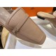 Hermes Groupie Goat Leather Mule Slides