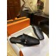 Hermes Groupie Goat Leather Mule Slides