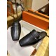 Hermes Groupie Goat Leather Mule Slides