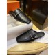 Hermes Groupie Goat Leather Mule Slides