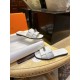 Hermes Kelly Calfskin + Goat Leather Lined Flat Slippers