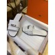 Hermes Kelly Calfskin + Goat Leather Lined Flat Slippers