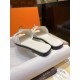 Hermes Kelly Calfskin + Goat Leather Lined Flat Slippers