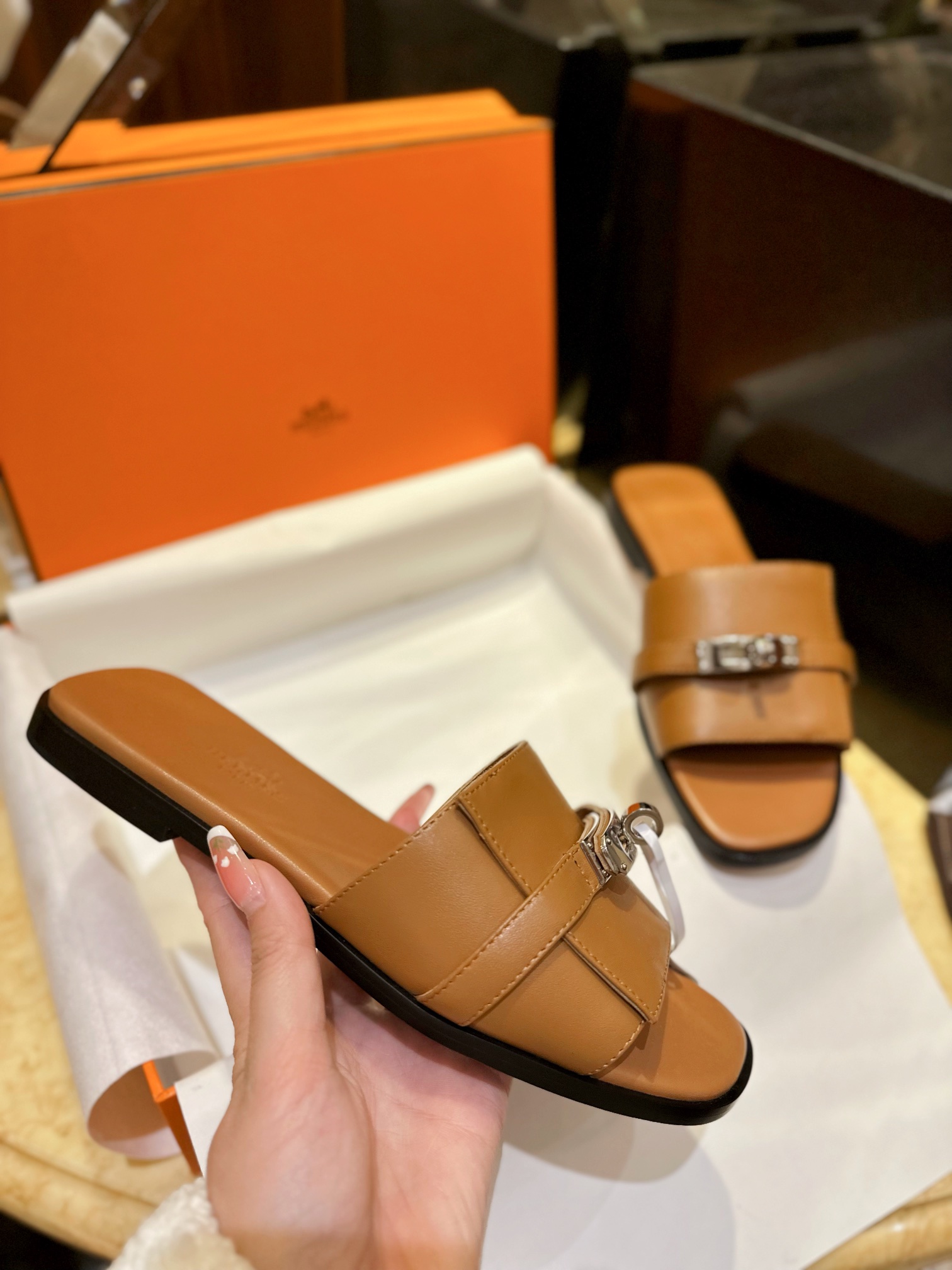 Hermes Kelly Slippers