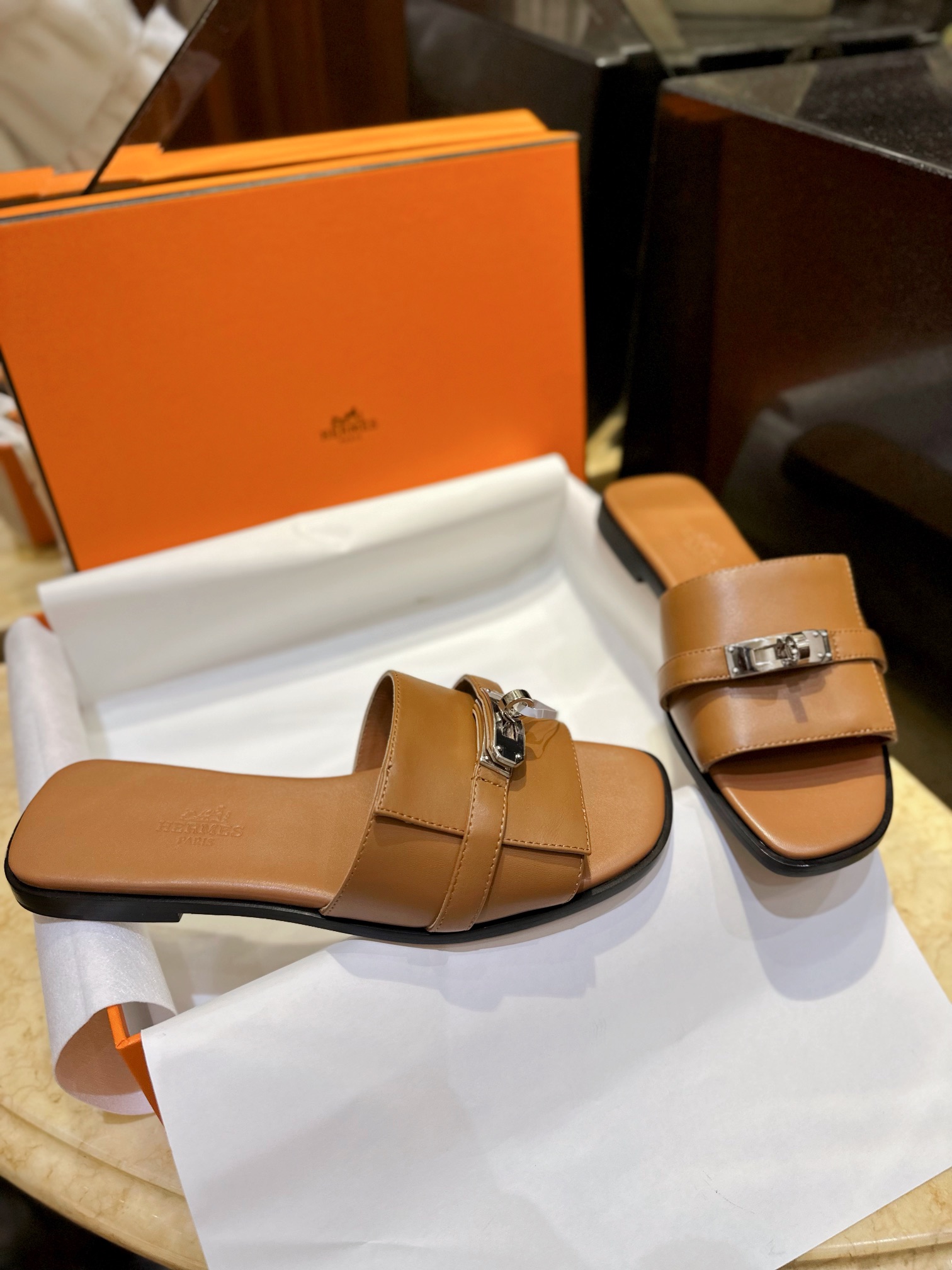 Hermes Kelly Slippers