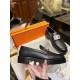 Hermes Hot Loafers Imported Calfskin + Large Kelly Buckle Leather Patchwork Rubber Sole