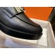 Hermes Hot Loafers Imported Calfskin + Large Kelly Buckle Leather Patchwork Rubber Sole