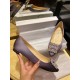 Manolo Blahnik Gray Silk White Crystal Flat Shoes