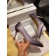 Manolo Blahnik Gray Silk White Crystal High Heels