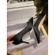 Manolo Blahnik Black Silk White Crystal 7cm High Heels